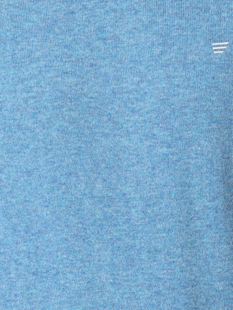 T-Base Men Blue Solid Woolen Pullover
