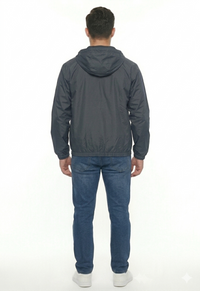 TBASE Men’s Dark Grey Waterproof Rain Jacket with Hood