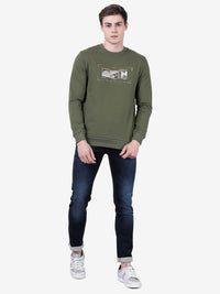 CREW NECK SWEATSHIRT WITH CHEST GRAPHIC