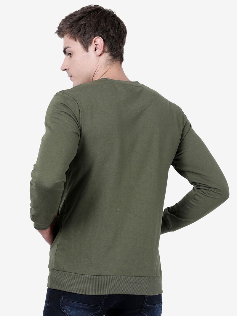 CREW NECK SWEATSHIRT WITH CHEST GRAPHIC