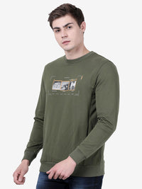 CREW NECK SWEATSHIRT WITH CHEST GRAPHIC