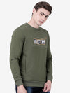 CREW NECK SWEATSHIRT WITH CHEST GRAPHIC