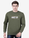 CREW NECK SWEATSHIRT WITH CHEST GRAPHIC