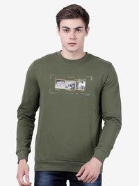 CREW NECK SWEATSHIRT WITH CHEST GRAPHIC