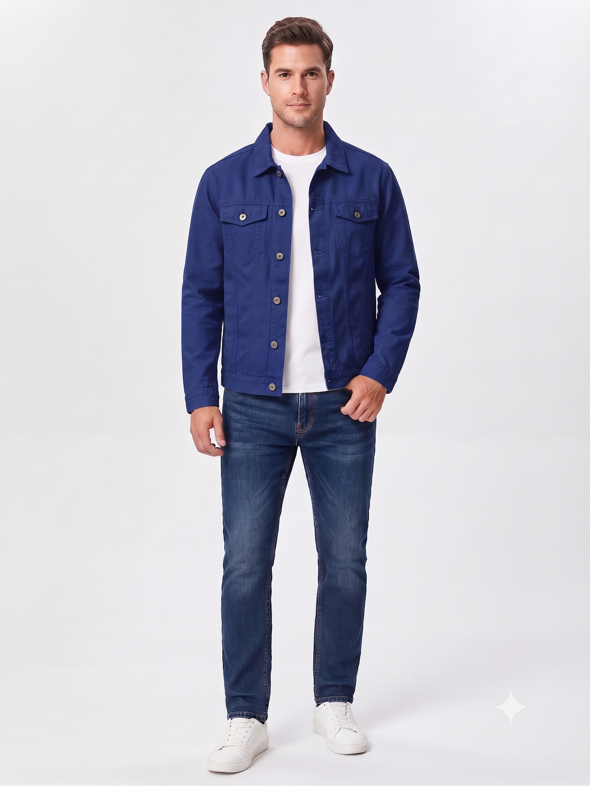 Men’s Classic Blue Cotton Jacket - Regular fit