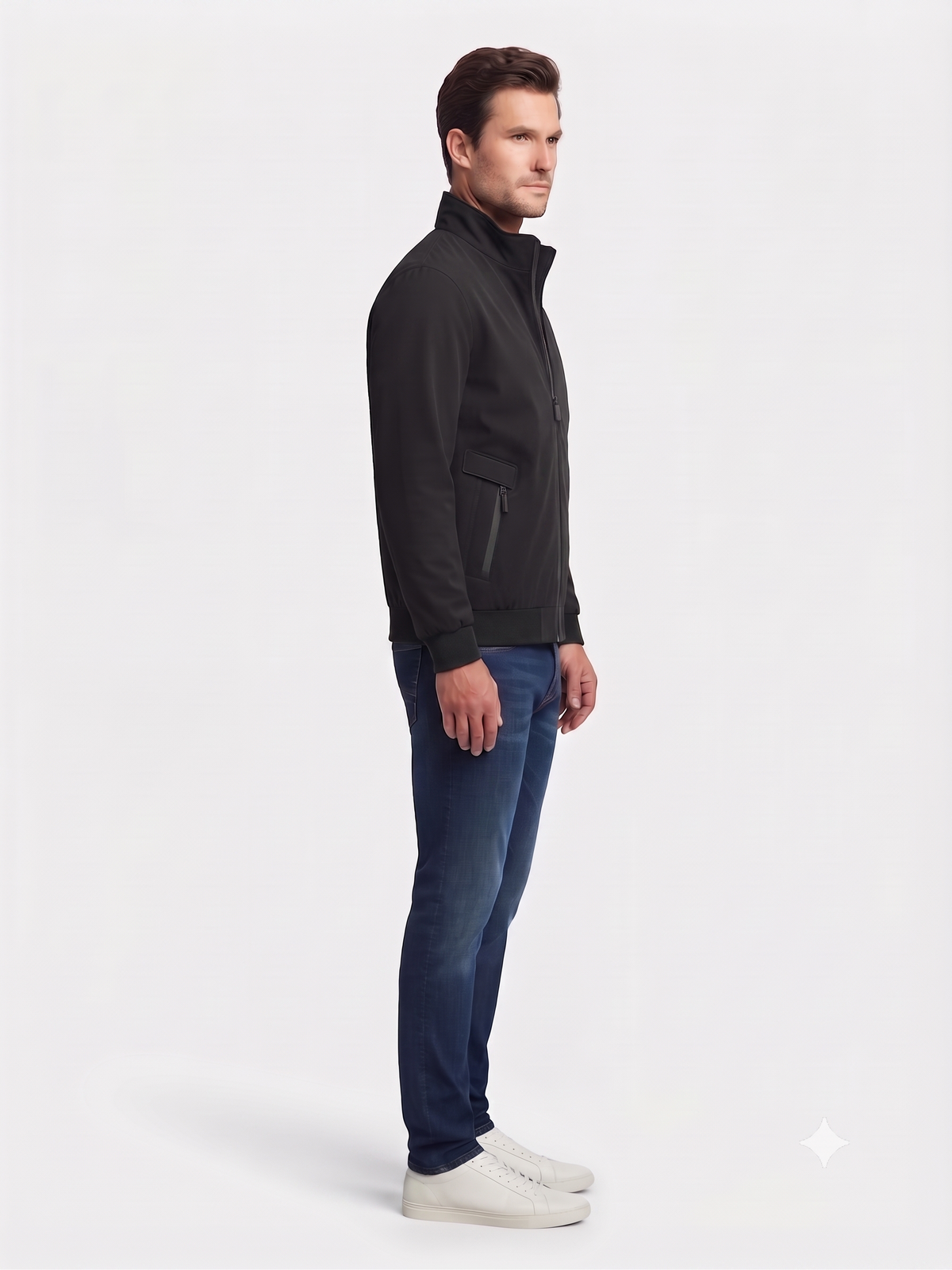 Men’s Classic Black Nylon Jacket - Regular fit