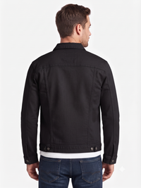 Men’s Classic Black Cotton Jacket - Regular fit
