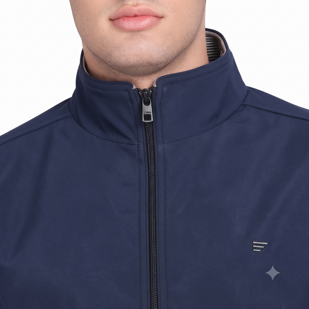 Men’s Classic Navy Polyester Jacket - Regular fit