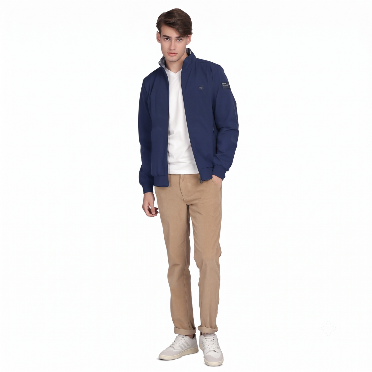 Men’s Classic Navy Polyester Jacket - Regular fit