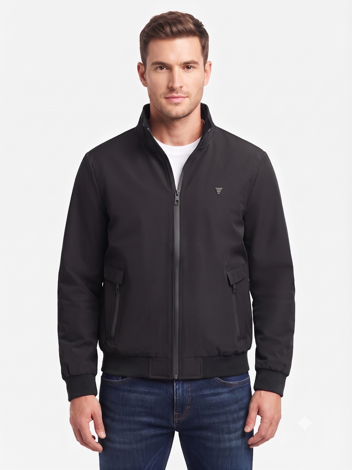 Men’s Classic Black Nylon Jacket - Regular fit