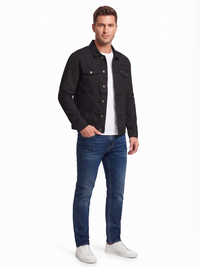 Men’s Classic Black Cotton Jacket - Regular fit