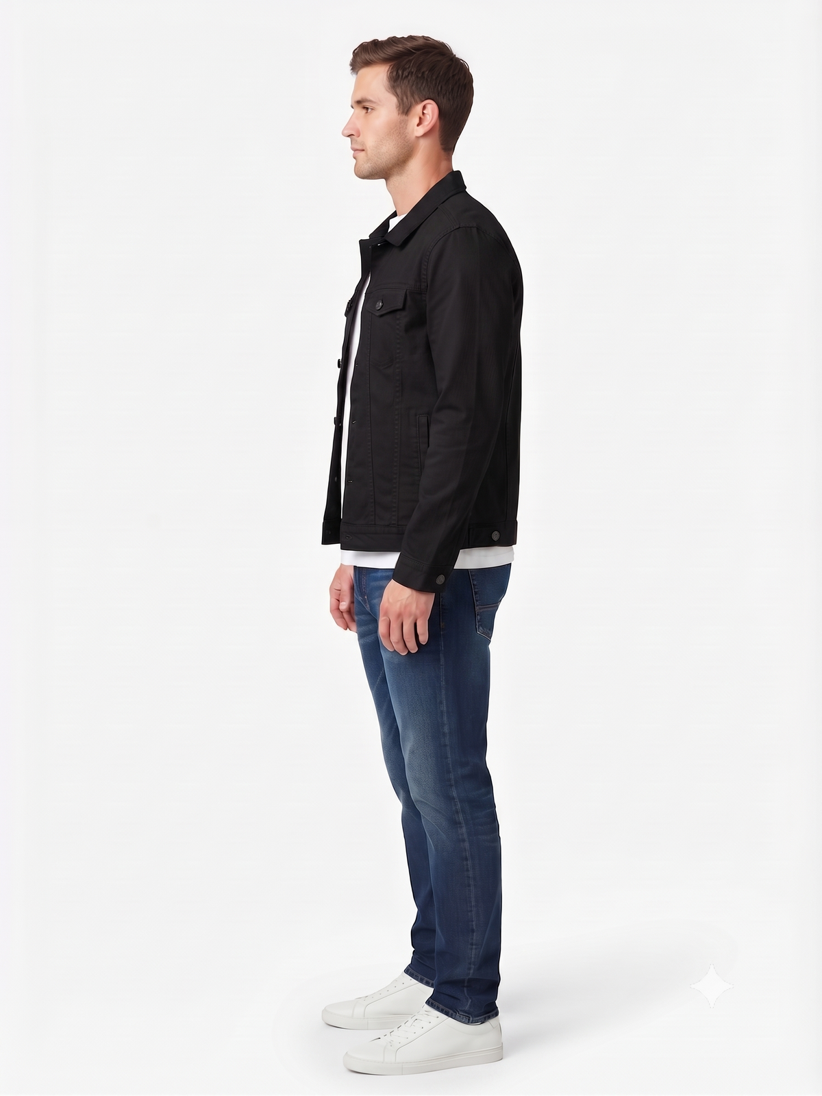 Men’s Classic Black Cotton Jacket - Regular fit