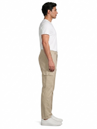 T-Base Men’s Sand Cargo Trouser | Mid-Rise Casual Utility Pants
