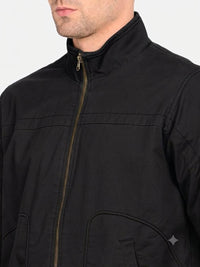 Men’s Classic Black Cotton Jacket - Regular fit