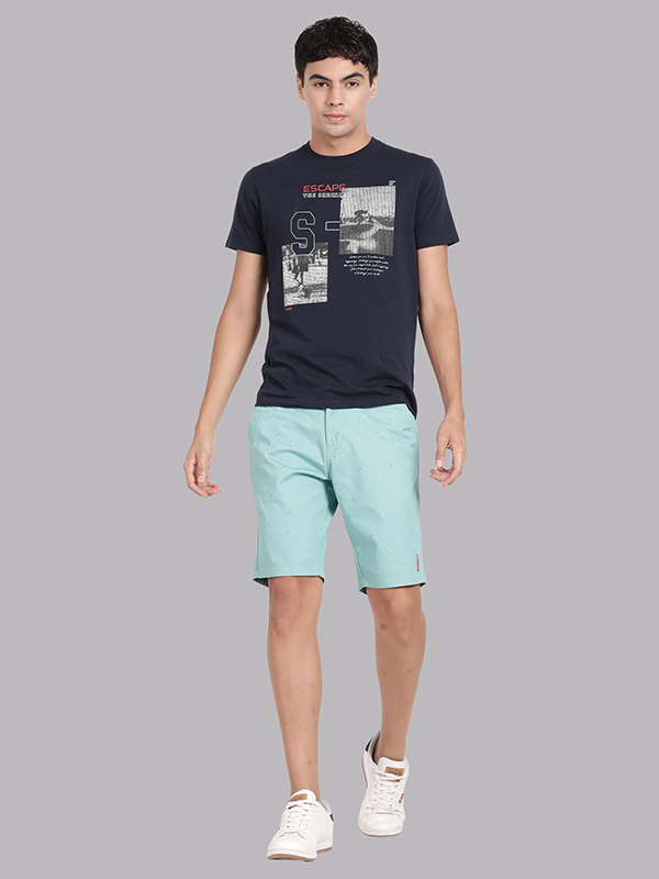 Question Mark Print Ocean Wave Chino Shorts