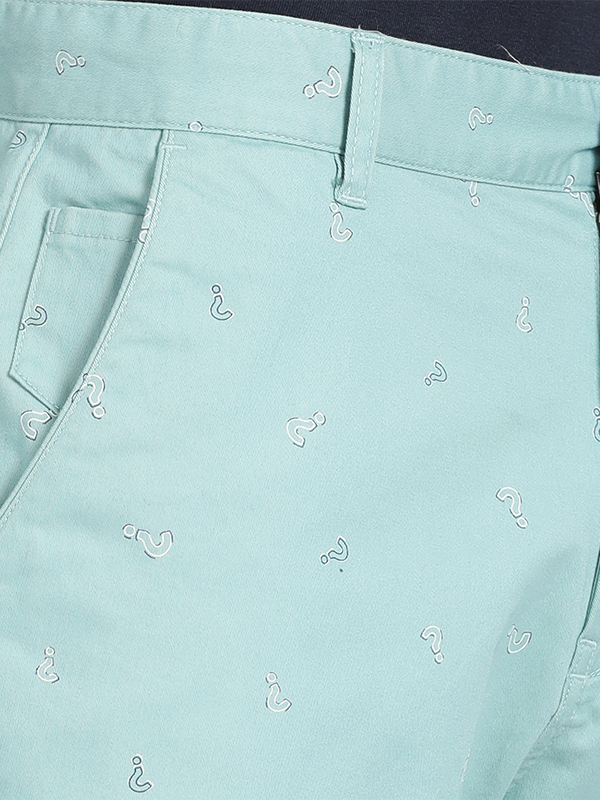 Question Mark Print Ocean Wave Chino Shorts