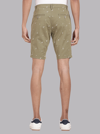 Paper Plane Print Olive Chino Shorts