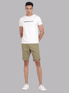 Paper Plane Print Olive Chino Shorts