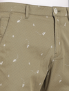 Paper Plane Print Olive Chino Shorts