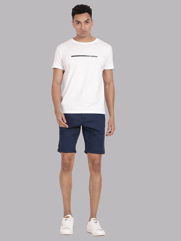 Overdyed Estate Blue Fold Up Chino Shorts