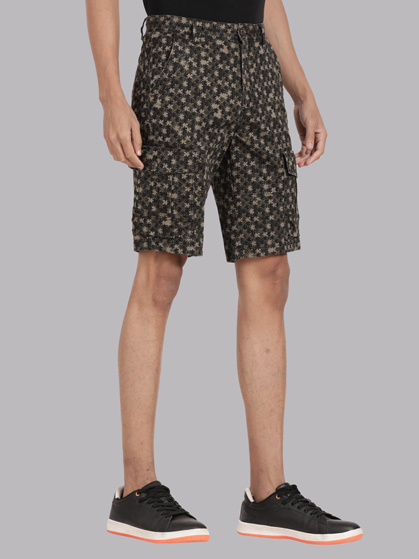 Camo Print Olive Cargo Shorts