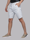 Illusion Grey Grid Print Chino Shorts