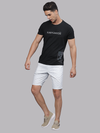 Illusion Grey Grid Print Chino Shorts