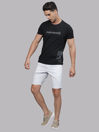 Illusion Grey Grid Print Chino Shorts