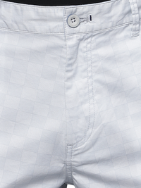 Illusion Grey Grid Print Chino Shorts