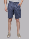 Navy Grid Print Chino Shorts