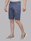 Navy Grid Print Chino Shorts