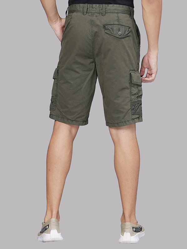 Overdyed Rifle Green Cargo Shorts - Main Image