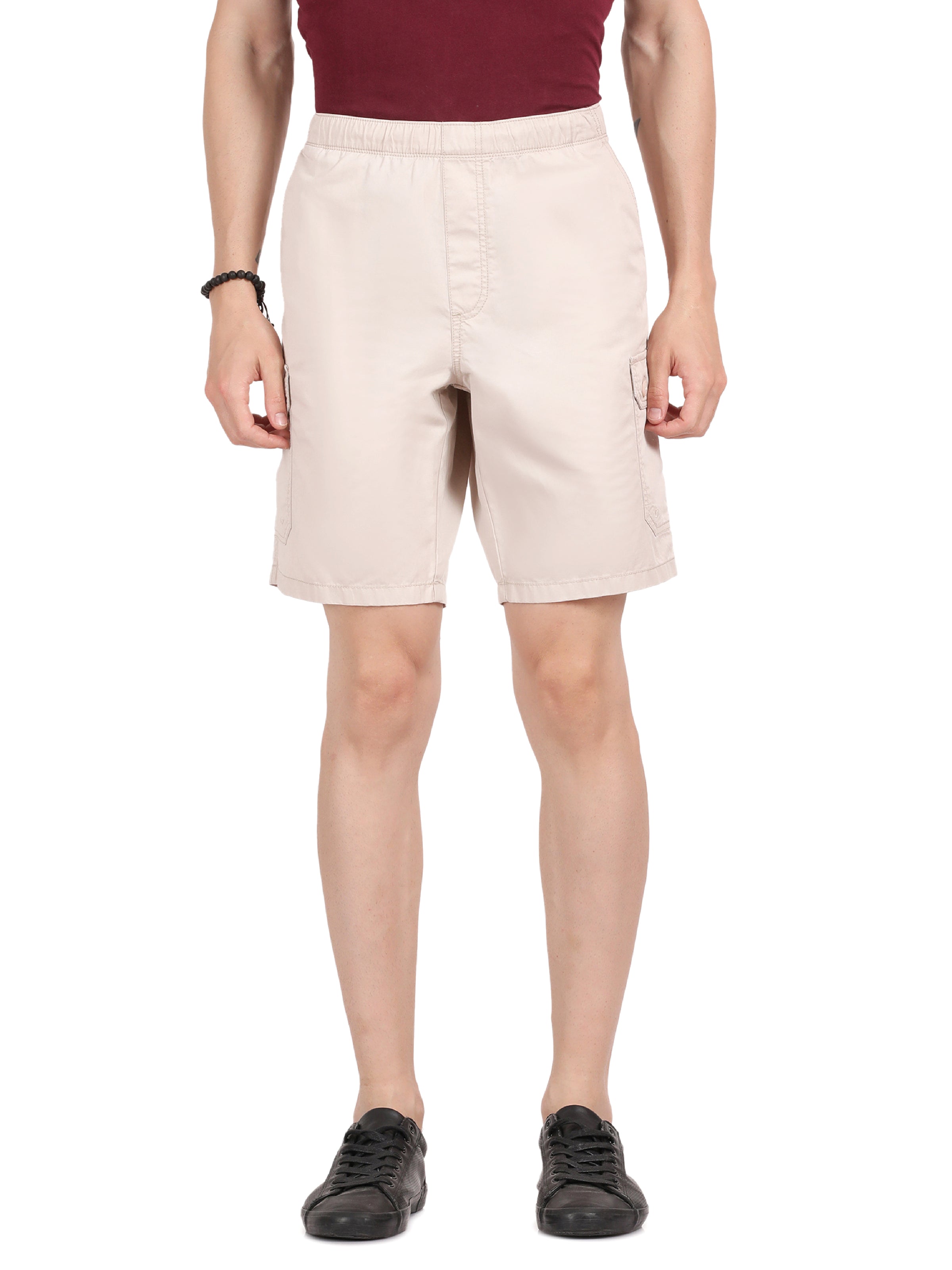 Tbase Men’s Solid Cargo Shorts – Cement