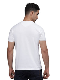 TBASE Men's Cotton Solid V-Neck T-Shirt | Short Sleeves | Regular Fit | Casual Everyday Wear |Broken White