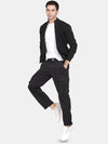 T-Base Geometric Self Design Long Sleeves Front Open Pure Cotton Sweater