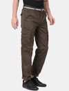 T-Base Men Olive Green Easy Wash Cargos Trousers
