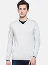 T-Base Men Off-White Solid Sweater