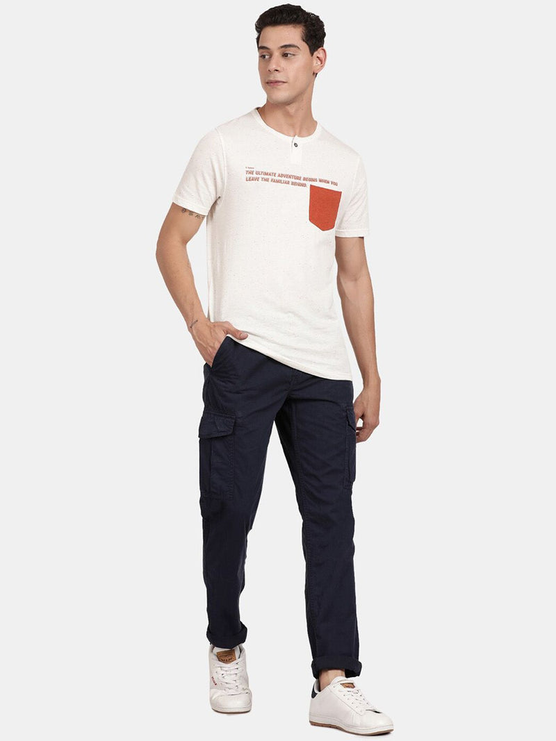T-Base Men Cotton Lycra Easy Wash Mid-Rise Regular Fit Cargos