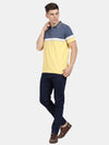 T-Base Men Colourblocked Polo Collar T-Shirt