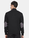 T-Base Geometric Self Design Long Sleeves Front Open Pure Cotton Sweater