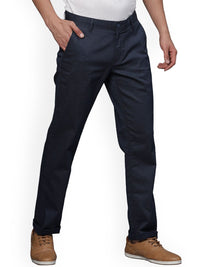 T-Base Men Self Design Textured Straight Fit Chinos