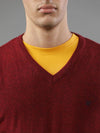 T-Base Men Red Solid Pullover