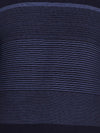 T-Base Men Navy Blue Striped Pullover Sweater
