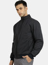 Men Self Design Mock Collar Windcheater Bomber Jacket