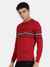 T-Base Men Striped Cotton Pullover