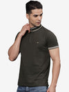 T-Base Men High Neck Applique T-Shirt