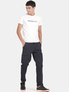 T-Base Men Blue Cotton Cargos Trousers