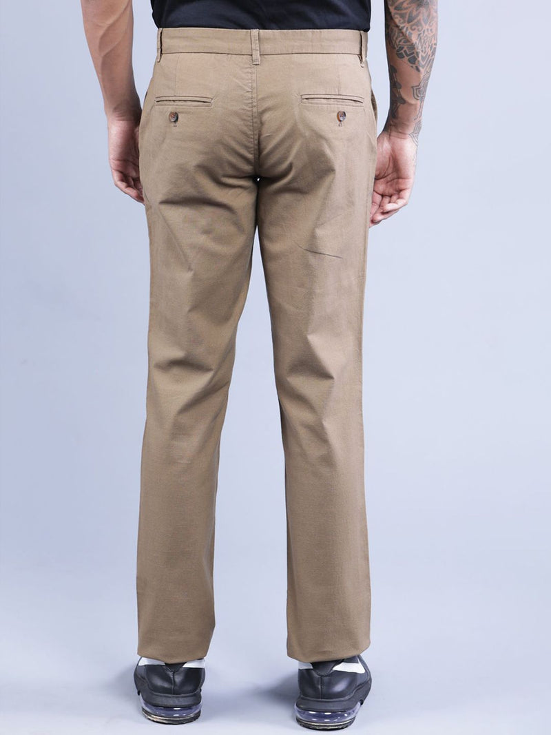 T-Base Men Khaki Solid Chinos