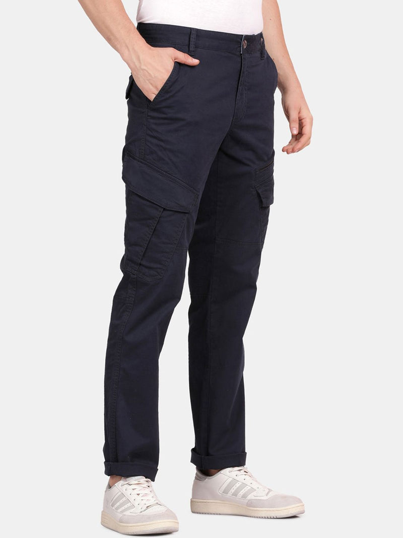 T-Base Men Regular Fit Mid-Rise Cargos Trousers