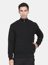 T-Base Geometric Self Design Long Sleeves Front Open Pure Cotton Sweater
